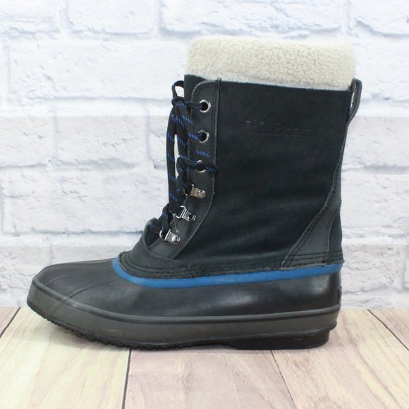 Ll Bean Suede Laceup Duck Felt Lined 